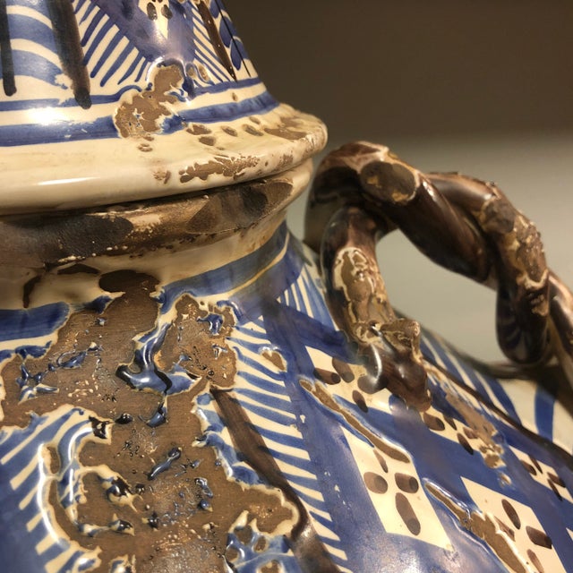 Vintage Italian Hand Painted Ceramic Water Ewer For Sale In Dallas - Image 6 of 13