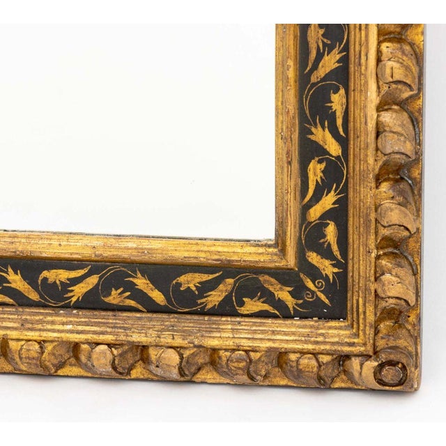 Mid 20th Century Italian Ebonized and Giltwood Rectangular Mirror For Sale - Image 5 of 6