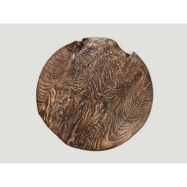 Contemporary Andrianna Shamaris Single Charred Teak Side Table For Sale - Image 3 of 6