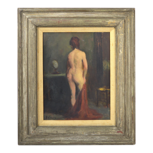 Mid 20th Century American Impressionist Nude Painting in Period Frame Signed by Rudolf Colao