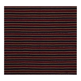 1950s Vintage Afghani Tribal Kilim Rug With Horizontal Stripes - 5'11''x5'7'' For Sale