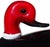 Mid-Century Modern Murano Vintage Red Black White Italian Art Glass Male Female Decoy Duck Bird Sculptures - A Pair For Sale - Image 3 of 9