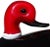 Mid-Century Modern Vintage Murano Red Black White Italian Art Glass Male Female Decoy Duck Bird Sculptures - A Pair For Sale - Image 3 of 9
