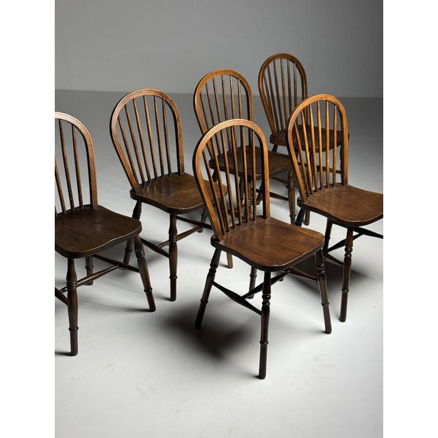 Brown Windsor Chairs, 1960s, Set of 6 For Sale - Image 8 of 18