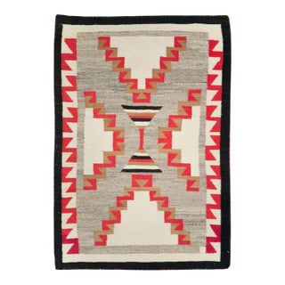 Galerie Shabab Collection Rustic Southwestern Style North American Navajo Tribal Throw Rug, Circa 1920 For Sale