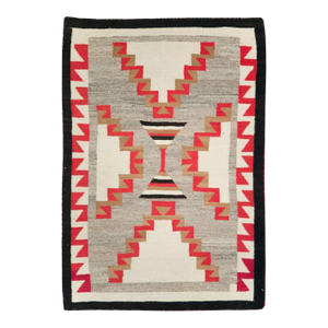 Galerie Shabab Collection Rustic Southwestern Style North American Navajo Tribal Throw Rug, Circa 1920