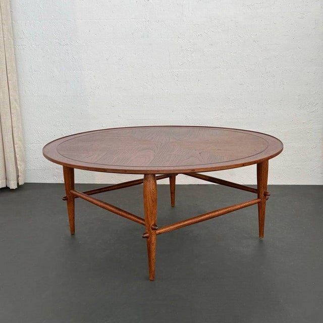 Mid-Century Modern Round Walnut Coffee Table by Lane "Copenhagen" For Sale In New York - Image 6 of 10