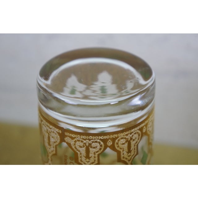 Gold 1960s Mid Century Modern Culver Valencia 22k Gold Green Lattice Highball Glasses - 7 pcs For Sale - Image 8 of 12