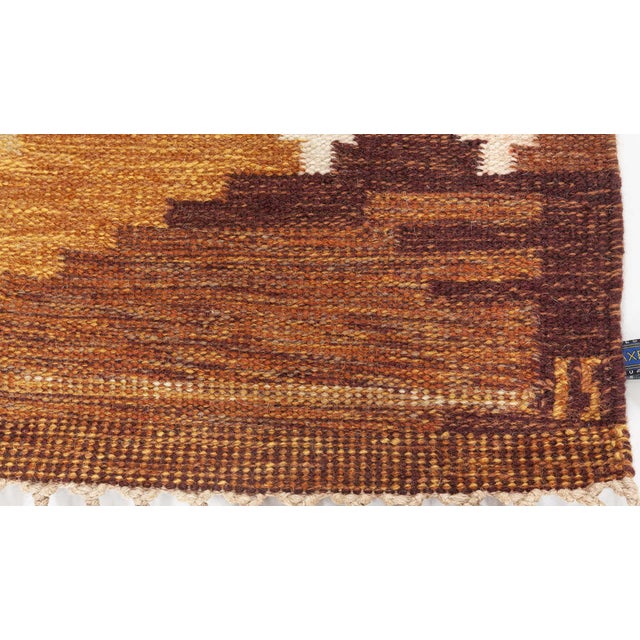 Mid-Century Modern Vintage Swedish Rug by Ingegerd Silow For Sale - Image 3 of 6