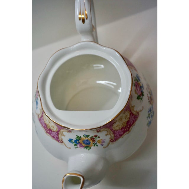 Royal Albert Lady Carlyle Bone China Teapot & Lidded Sugar Bowl - 2 Pieces For Sale - Image 6 of 10