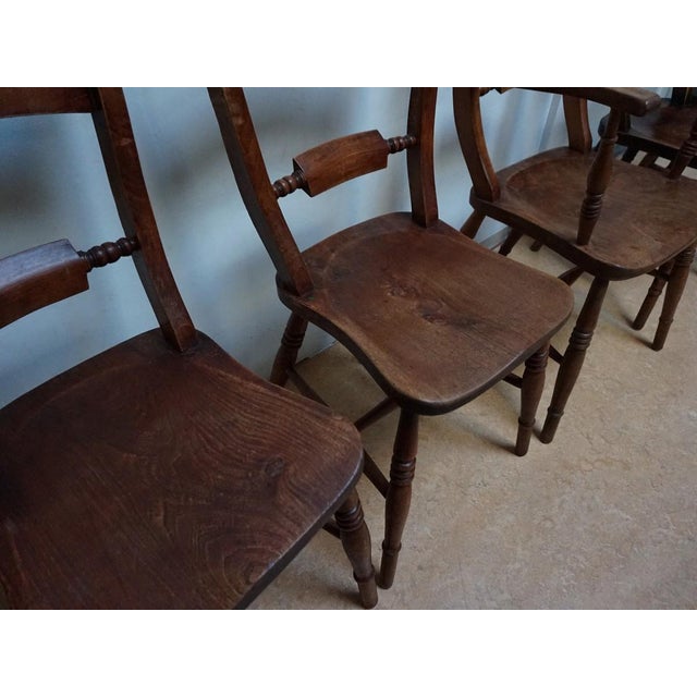 Wood English Oxford Windsor Chairs, 1860s, Set of 5 For Sale - Image 7 of 18