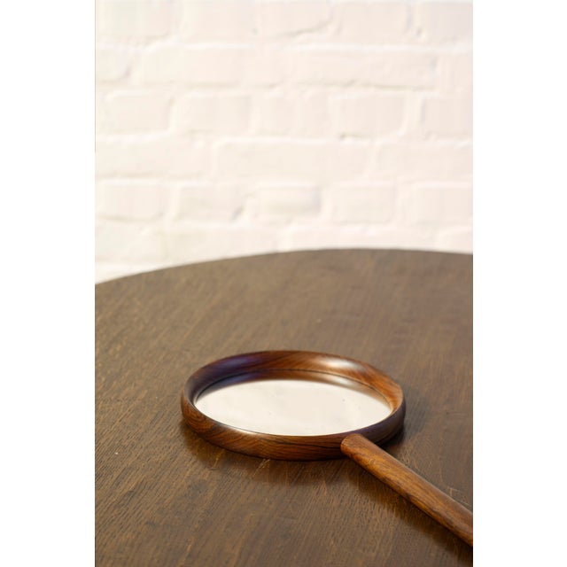 Rosewood Hand Mirror by Uno & Osten Kristiansson for Luxus, Sweden, 1950s For Sale - Image 3 of 18