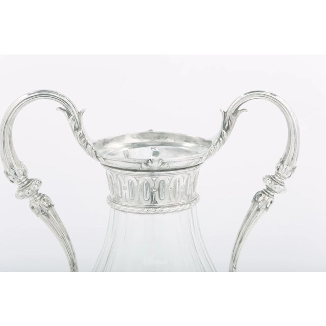 French Silver Mounted/Cut Glass Decorative Vase For Sale - Image 4 of 9