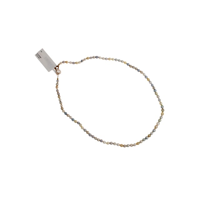 Contemporary 14 Karat Yellow Gold Multicolor Akoya Cultured Pearl Layer Thin Bead Necklace For Sale - Image 3 of 18