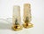 Pair of very rare 1960s brass bedside lamps with golden bubble glass shades. Great, elegant design. Very nice, pleasant...