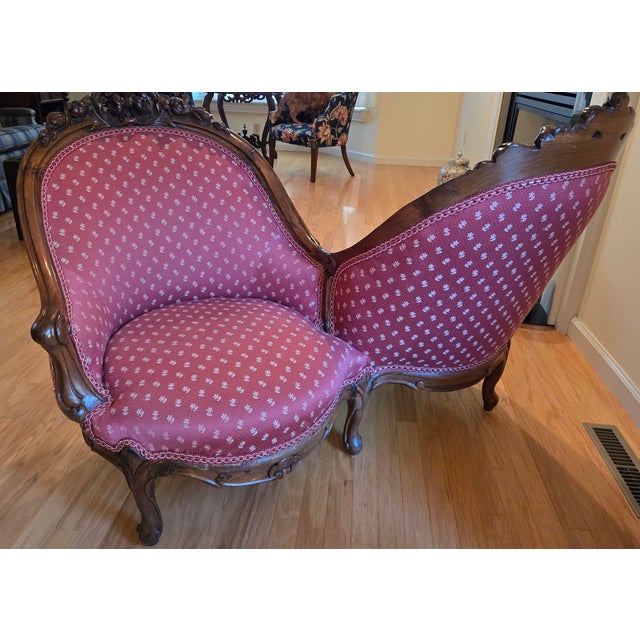 Antique Tete a Tete Chair For Sale - Image 4 of 5