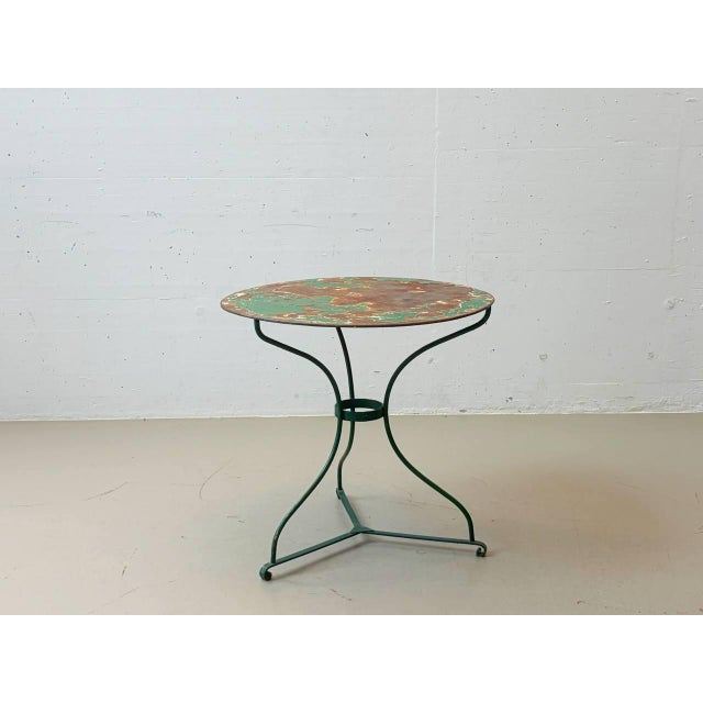 Green French Gueridon Metal Garden Table, 1950s For Sale - Image 10 of 14