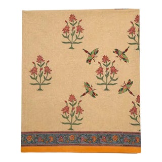 Dragonfly Floral Queen Mustard Yellow Fitted Sheet For Sale