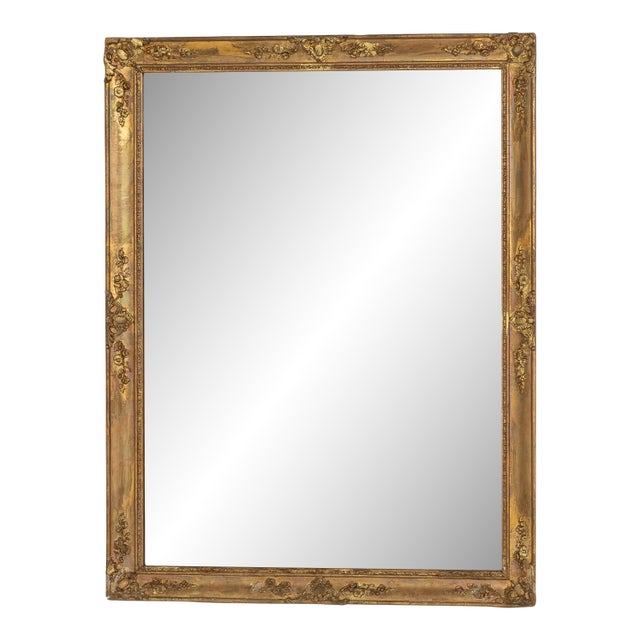 19th Century French Empire Giltwood Wall Mirror France Late 19th Century For Sale