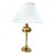 1980s Vintage Empire Style Brass “Saturn” Neo-Classical Fluted Pole Table Lamp and Shade For Sale