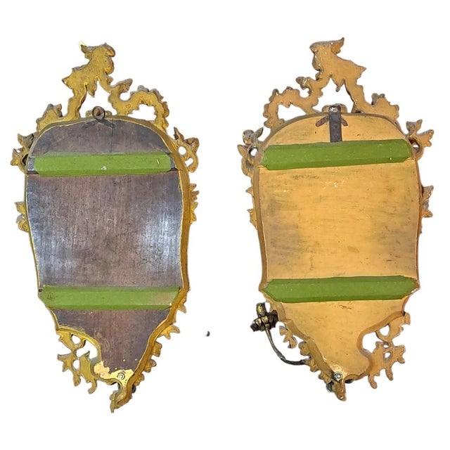 Antique Northern Italian Gilded Wood Fan Lights, 1700s, Set of 2 For Sale - Image 5 of 10