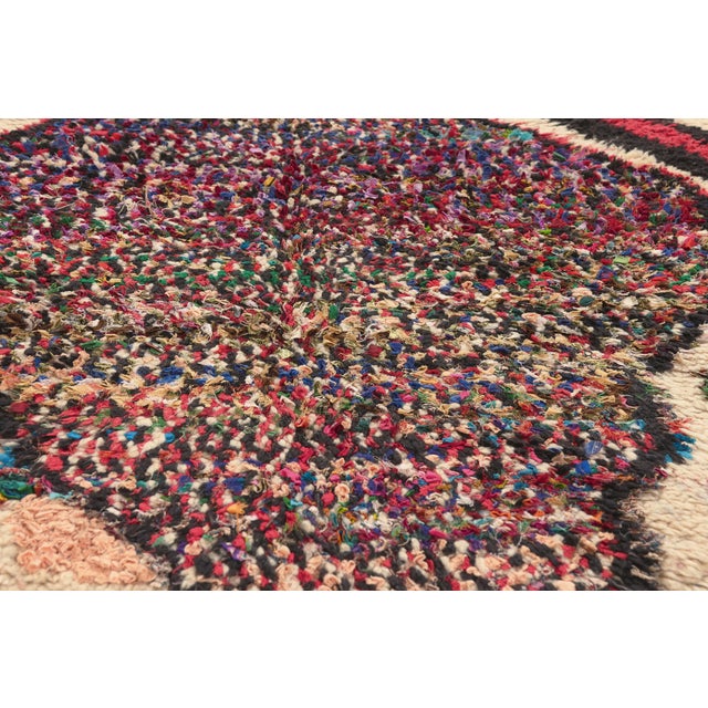 Late 20th Century Vintage Azilal Boucherouite Moroccan Rug, 04'04 X 06'03 For Sale - Image 5 of 10