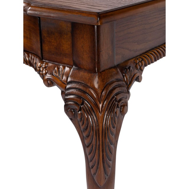 Wood Dupree Writing Desk, Medium Brown For Sale - Image 7 of 11