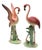 1950s Mid Century Modern Lookers Pink Flamingo Ceramic Tabletop Scultpure Set by Brad Keeler, 2 Pieces For Sale