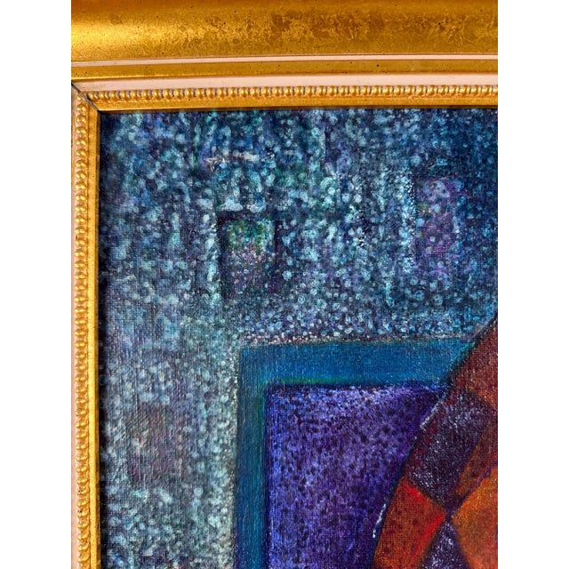 Mid 20th Century Israeli Artist Harlequin Painting C. 1950 For Sale - Image 5 of 7