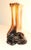1980s Vintage Hand Blown Amber Glass Beer Bottle Candelabra Candle Stick Holder For Sale - Image 5 of 10