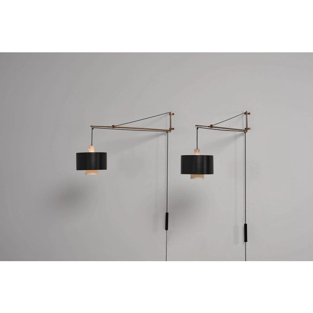 Stilnovo Italian Model 2061 Wall Lamps by Gaetano Sciolari for Stilnovo, 1954, Set of 2 For Sale - Image 4 of 16