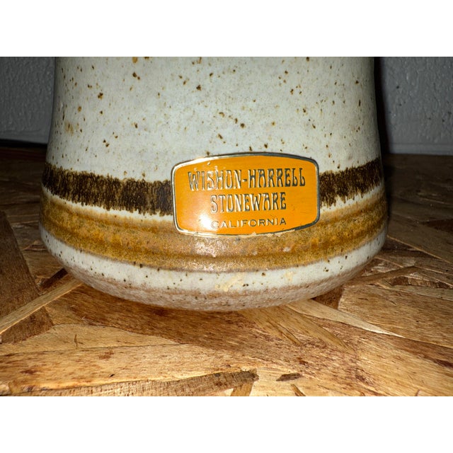 Ivory Early California Wishon Harrell Studio Stoneware Pottery Ceramic Lamp For Sale - Image 8 of 9