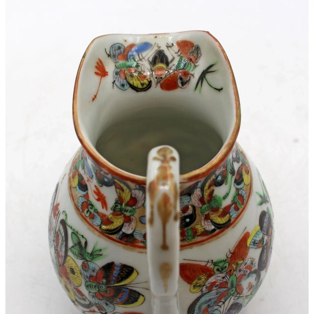 Circa 1880 Chinese Export Porcelain Thousand Butterfly Creamer For Sale - Image 4 of 8
