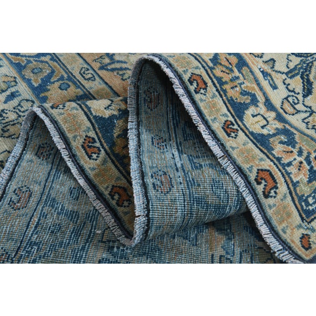 Textile 1970s Vintage Persian Handmade Wool Cotton Orange Area Rug For Sale - Image 7 of 10