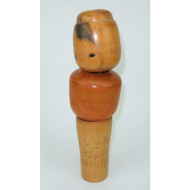 1940s Artist Signed Large Japanese Wood Kokeshi Dolls, Set of 3 For Sale - Image 13 of 16