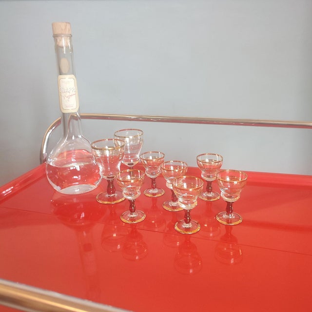 Vintage Italian Ellisse Red Two-Tier Folding Trolley, 1970s For Sale - Image 6 of 15