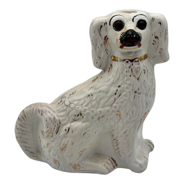 Antique English Staffordshire Spaniel Dog, Circa 1850's For Sale