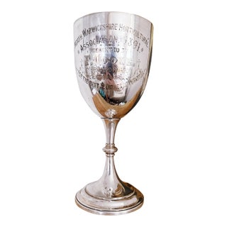 Antique 1891 English Silver Plated Potato Trophy For Sale