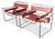 Tubular Chrome and Brown Tan Leather Wassily Chair / B3 Chair designed by Marcel Breuer - later version likely 1980's