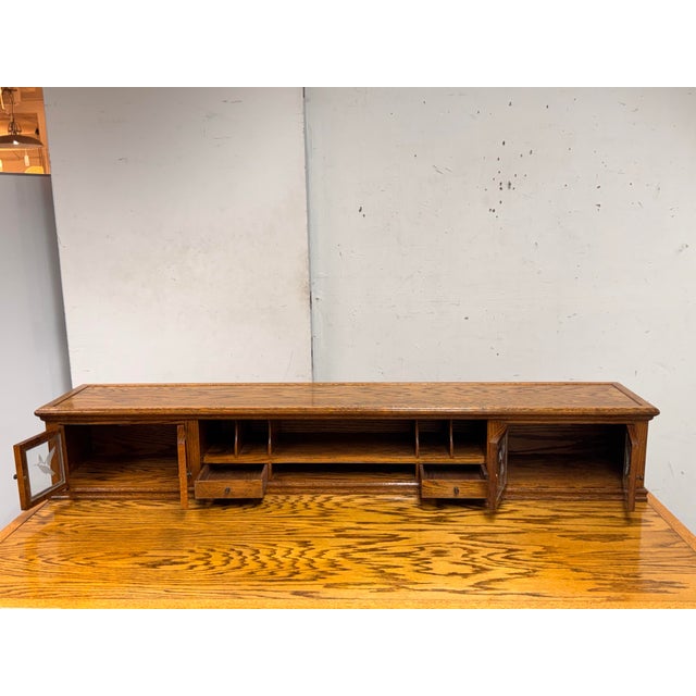 Oak Executive Desk, Vintage For Sale - Image 9 of 12