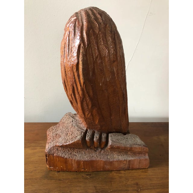 Vintage Hand Carved Wood Owl For Sale In Buffalo - Image 6 of 9
