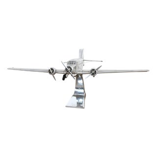 Vintage Airplane in Aluminium and Wood For Sale