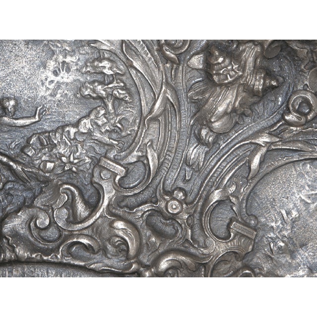 Large Embossed Chiseled Bronze Plate Depicting Scenes from Aphrodite, 1890s-1910s For Sale - Image 5 of 15