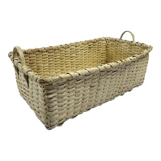 Antique American North Carolina Painted 2 Handled Gathering Basket For Sale