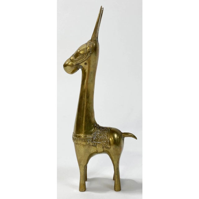 Vintage Decorated Brass Burro Figure For Sale - Image 4 of 7