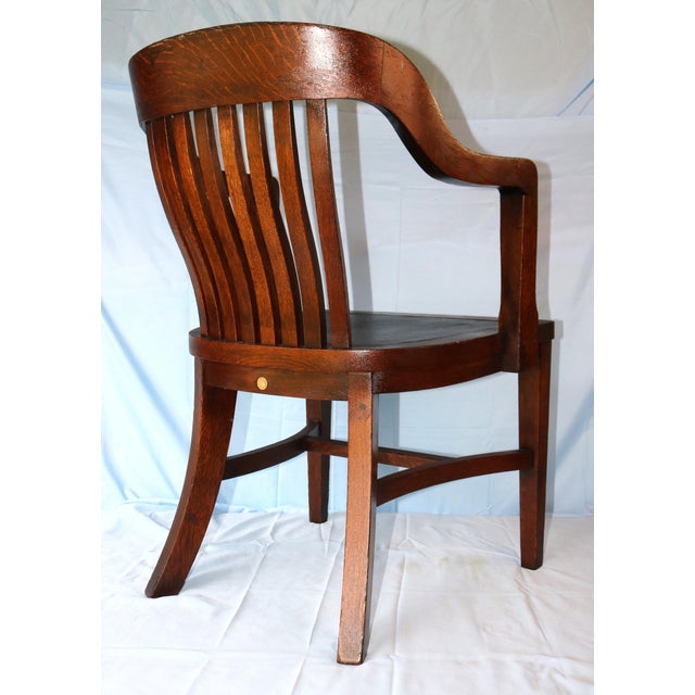 1910s Antique B. L. Marble Chair Company Oak Library/Office Chair For Sale - Image 4 of 12