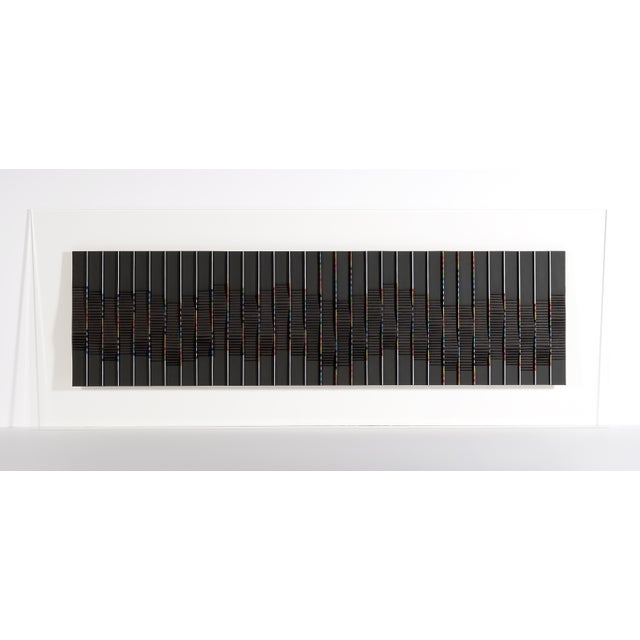 Françoise Luciani, Wavy Black Headband, Paper Collage on Feather Board For Sale - Image 6 of 6