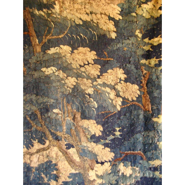 18th Century Flemish Tapestry Verdure Scene of a Forest XVIII Century For Sale - Image 5 of 15