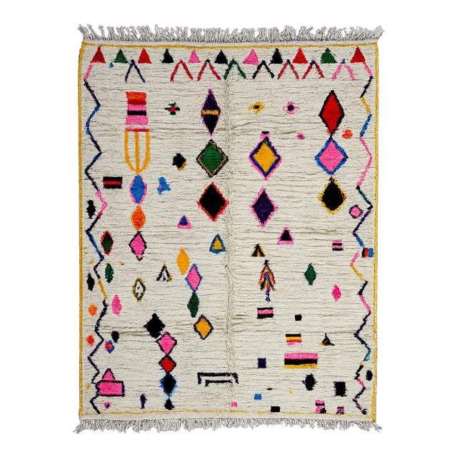 Artful Moroccan Azilal Rug - 9.2 X 7 Ft For Sale