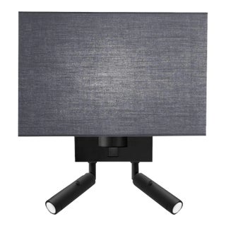 Satin Black Wall Light With Shade For Sale